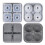 Flexible Square Round Silicone Ice Cubes Tray Set Unique-Gray 1