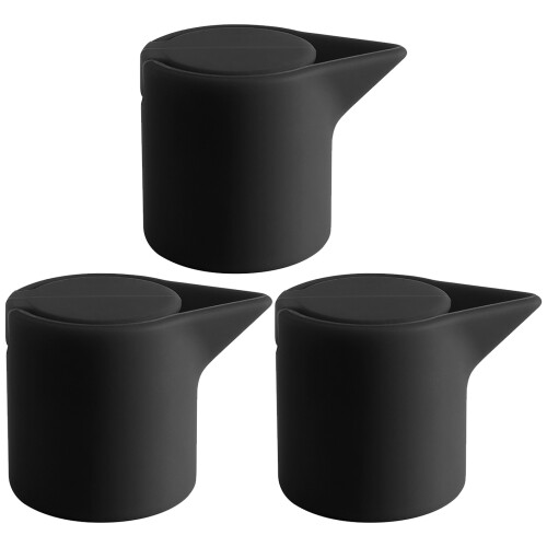 3pcs Silicone Wine Stoppers Elegant Color Push Pull-Black