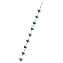 Metal Rain Chain Vintage Flower Cups Rain-Peacock Blue 9 Cups