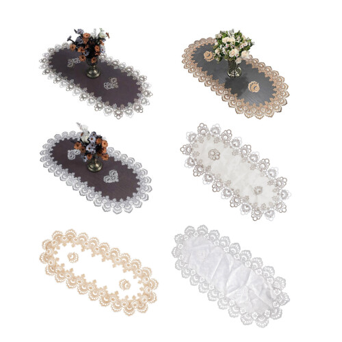 Mesh Lace Doily Table Cover Dust Proof-Mesh gold lace 2