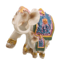 Moeder en babyolifant Sculptuur Desktopdecoratie voor weergave