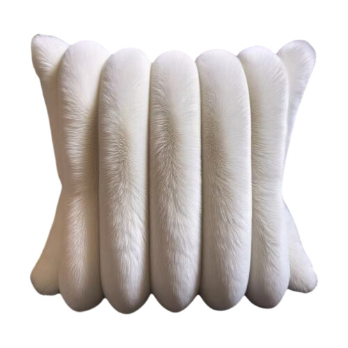 Les cheveux de lapin de couverture d'oreiller de-50 50 Blanc