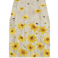 Frühlingsblumen-Tischläufer aus Polyester, dekorativer-Stil 6