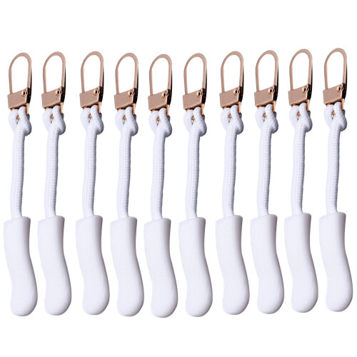 Alloy Zippers Sliders Replacement Set Universals Fit for-White