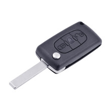 Replacement 3 Button Folding Remote Key Shell with Uncut Blade for Peugeot 307 407 Citroen C4 C5