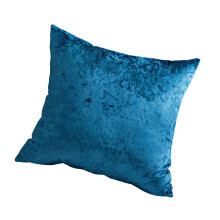 Florals Embosseds Cushion Cover Plush Polyester Fabric-Blue