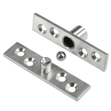 Stainless Steel Door Hinge 360 Degree Rotating Hidden Pivot Silver Corrosion Resistant Easy Install