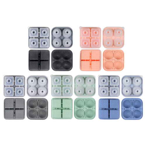 Square and Round Silicone Ice Cubes Molds Flexible Ice-Blue 1
