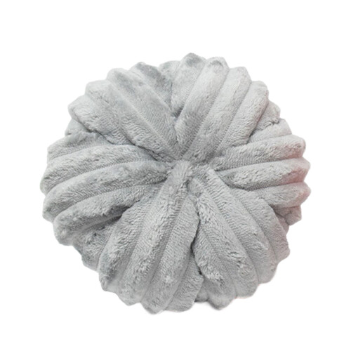 Natural Textured Velvets Pumpkin Statue Home Accent-Grey