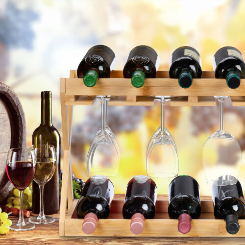 Weinregal mit Glashalter für 8 Flaschen 1