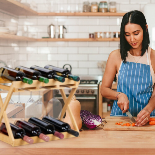 Weinregal mit Glashalter für 8 Flaschen 2