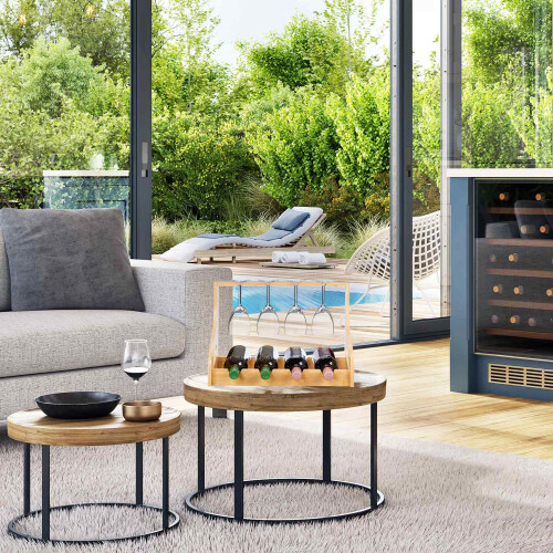Wine Rack with Glass Holder for 4 Bottles 2