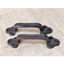 Vintage Barn Door Handle Pull Set, Rustic Cast Iron Design with Large Dual Handles for Gate or Shed
