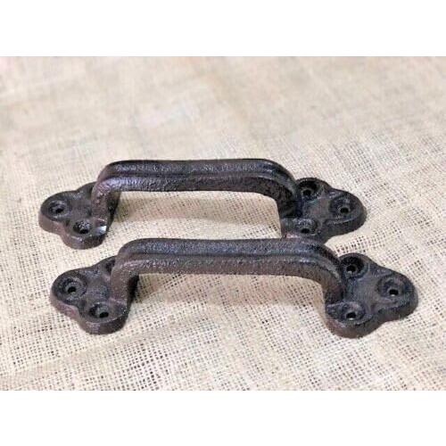 Vintage Barn Door Handle Pull Set, Rustic Cast Iron Design with Large Dual Handles for Gate or Shed
