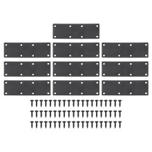 20Pcs HeavyDuty Flat Brace Brackets 140mm Metal Mending Plates for Wood Furniture Black