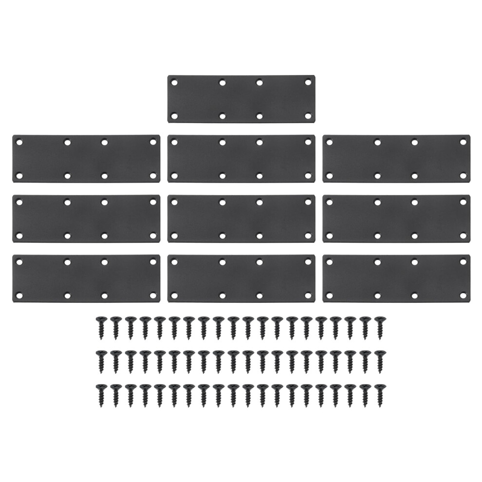 20Pcs Heavyduty Flat Brace Brackets 140Mm Metal Mending Plates For Wood Furniture Black 9330225470427