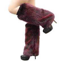 Furry Leg Warmers for Women Winter, Soft Thermal Plush Warm Boot Toppers Cuffs
