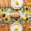 Polyester-Esstischschal mit Blumenmotiven,-Stil 5 5