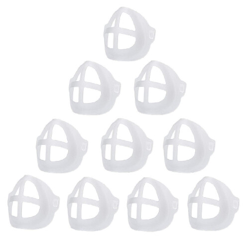 3D Face Mask Bracket Silicone Inner Support Frame 20 Pack White Reusable Design for Comfortable Breathing and Makeup Protection