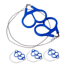 Camping Wire Saw 4 Pack Stainless Steel Survival Rope Saw with TwoWay Cutting Chain and PVC Handles