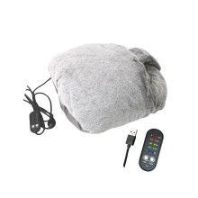 USB Heated Foot Warmer Adjustable Heat Levels Soft Plush Comfort for Office and Home Gray