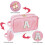 Multipurpose Cosmetic Storage Bag with Carrying-Red stripes C 5