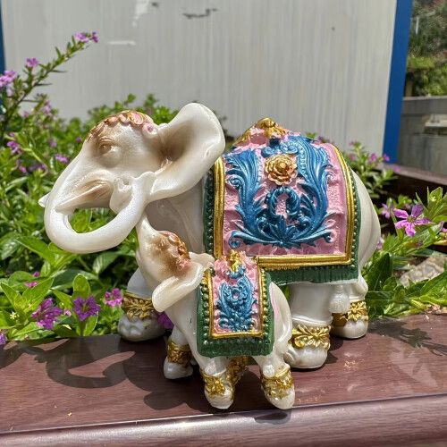 Kunstharze, Mutter und Baby-Elefant, Heimdekoration, Geschenk 1
