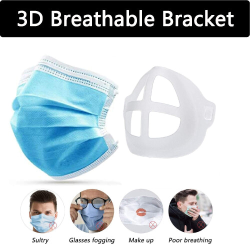 3D Face Mask Bracket Silicone Inner Support Frame 20 Pack White Reusable Design for Comfortable Breathing and Makeup Protection 1
