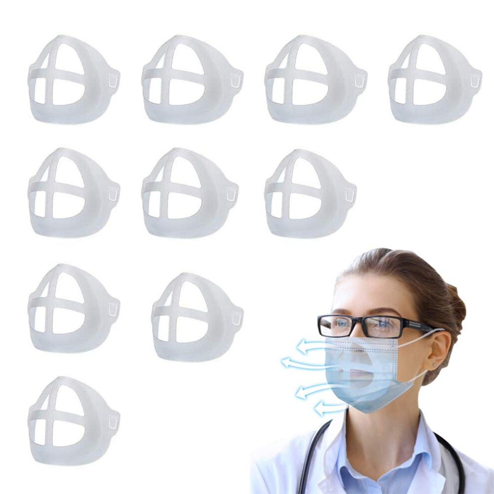 10 Pcs 3D Mask Bracket Silicone Inner Support For Face Mask Increased Breathing Space Reusable Makeup Protection 9351714616188