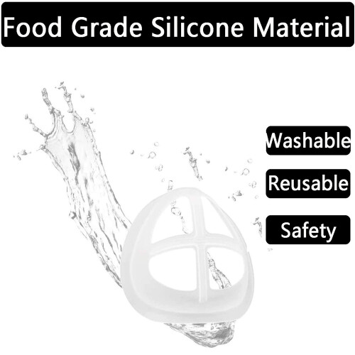 3D Face Mask Bracket Silicone Inner Support Frame 20 Pack White Reusable Design for Comfortable Breathing and Makeup Protection 2