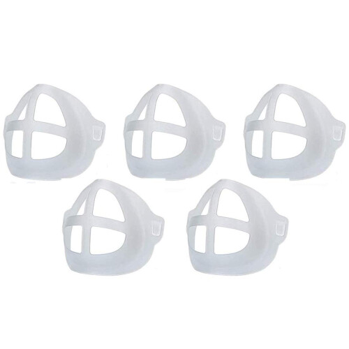 5pcs Reusable 3D Mask Bracket for Comfortable Breathing and Makeup Protection Silicone Support Frame