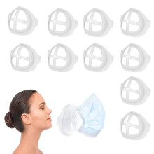 3D Mask Bracket Silicone Face Mask Support Frame for Comfortable Breathing Makeup Protection Washable Reusable (10PCS, Adults)