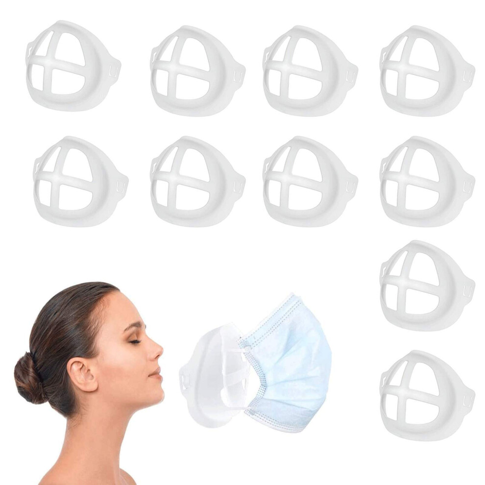 3D Mask Bracket Silicone Face Mask Support Frame For Comfortable Breathing Makeup Protection Washable Reusable (10Pcs, Adults) 9771547988786