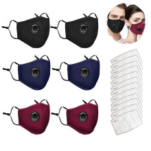 Reusable Face Mask with Filters Dustproof Cotton Face Cover with Detachable Eye Shield for Adults