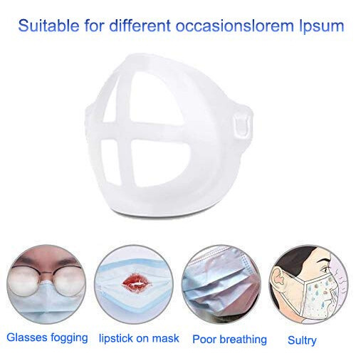 3D Mask Bracket Face Mask Inner Support Frame 10pcs Reusable Silicone Breathing Space Design AntiFog Nose Support 1