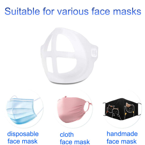 3D Mask Bracket Face Mask Inner Support Frame 10pcs Reusable Silicone Breathing Space Design AntiFog Nose Support 2