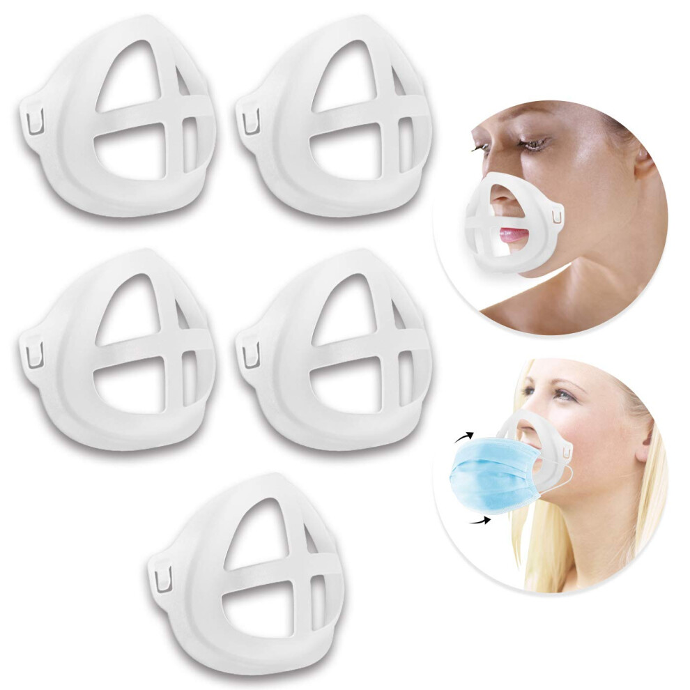 3D Face Mask Bracket 5 Pack Lipstick Protector Insert Frame For Smooth Breathing Comfort 9351714616256