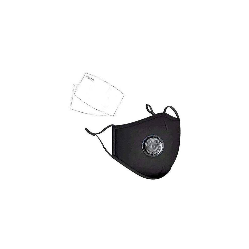 Reusable Cotton Face Mask With 6 Pm2.5 Carbon Filters, Adjustable Breathable Black Mask For Daily Use 9351714616263