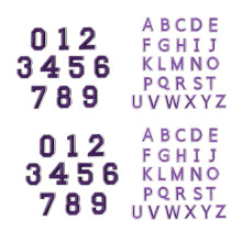 72 Count Sturdy Embroidered Letter Applique Patches for-Purple