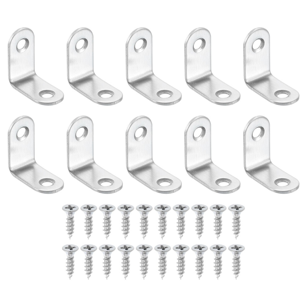 10Pcs L Bracket Corner Brace 30X30x16mm Silver, Durable Metal Right Angle Brackets For Shelves And Furniture 9330225470779