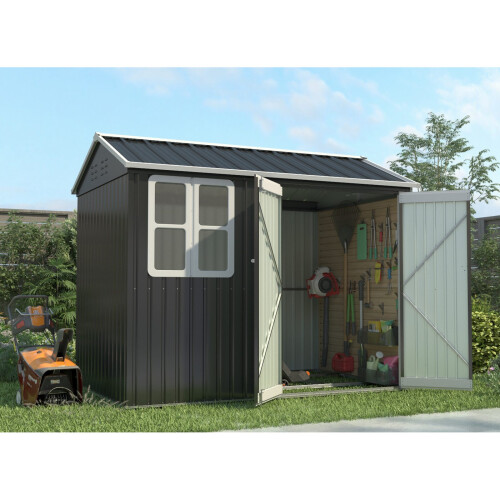 BIRCHTREE Garden Shed With Window 8X6FT Anthracite