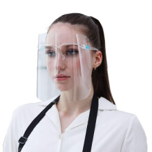 Face Shield with Glasses, Full Face Coverage AntiFog Visor, Clear Reusable Protection for Eyes and Face