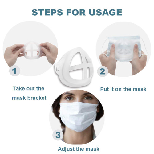 3D Face Mask Bracket 5 Pack Lipstick Protector Insert Frame for Smooth Breathing Comfort 2