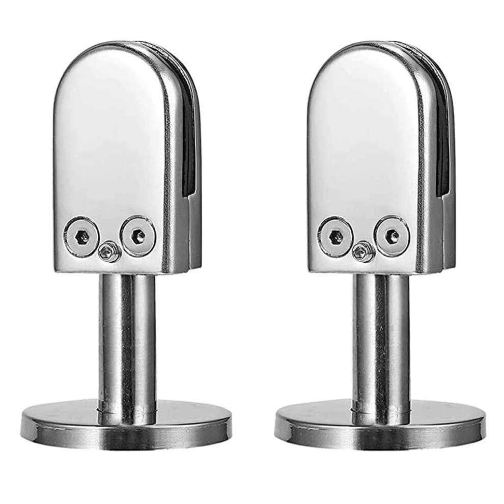 2Pcs Adjustable Stainless Steel Glass Clamp D Shape Brackets For 612Mm Frameless Balustrade Railing 9330225470915
