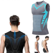 (4XL, Gray) Menionic Tourmaline Posture Corrector Vest, 2024 New Menionic Vest - Instant Posture Corrector For Women Man - PJ