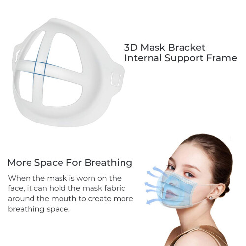 3D Mask Bracket 5 Pack, Reusable Face Mask Support Frame for Comfortable Breathing and Makeup Protection 1