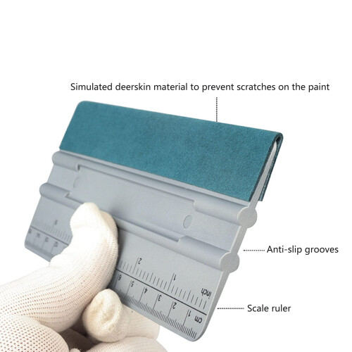 Vinyl Wrap Squeegee with Builtin Measuring Scale, DoubleLayer Felt Edge Car Window Tint Tool 1