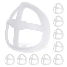 10 Pcs White Silicone Mask Bracket Lipstick Protector Comfortable Breathable Reusable Support