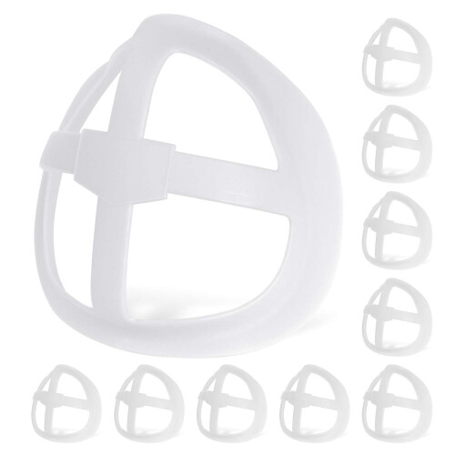 10 Pcs White Silicone Mask Bracket Lipstick Protector Comfortable Breathable Reusable Support