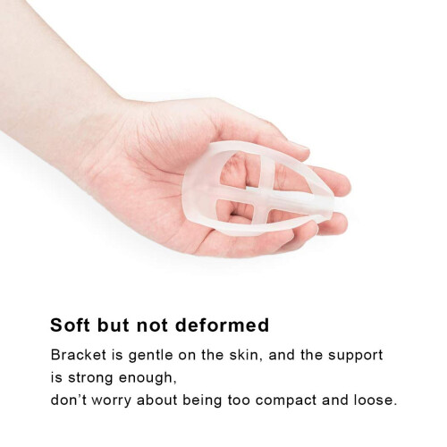 Silicone Mask Bracket 3D Inner Support Frame Reusable Insert for Comfortable Breathing and Lipstick Protection (4 PCS) 2
